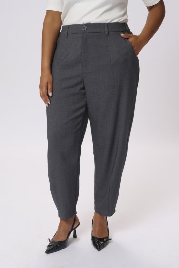 Kaffe Curve Merla Spodnie Dark Grey Melange - Jeansy & Spodnie w Dużych Rozmiarach – Plus Size - 