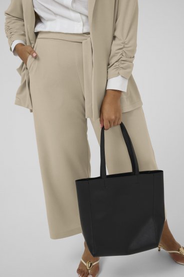 Kaffe Curve Pheolo Cropped Pants Feather Grey - Spodnie materiałowe - 