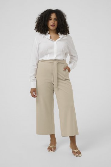 Kaffe Curve Pheolo Cropped Pants Feather Grey - Spodnie materiałowe - 