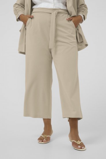Kaffe Curve Pheolo Cropped Pants Feather Grey - Spodnie materiałowe - 