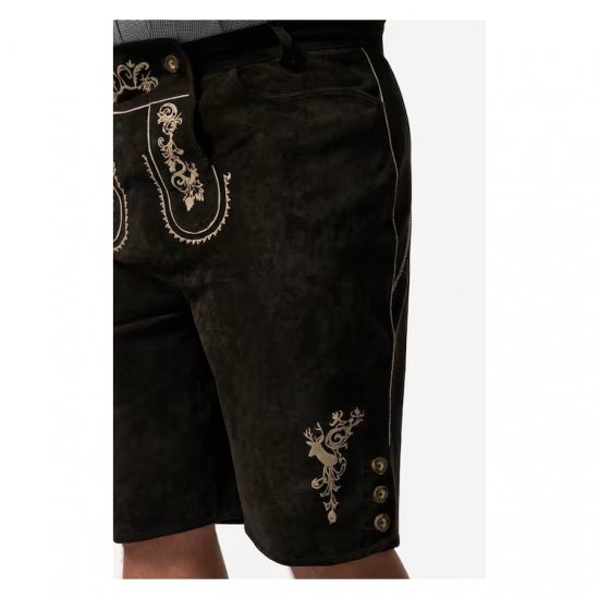 Men Plus Leather Trousers Dark Brown - Ubrania wizytowe - Ubrania świąteczne i wizytowe – Świętuj stylowo i wygodnie