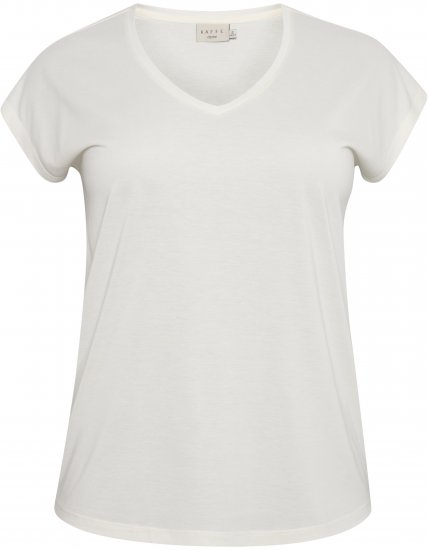 Kaffe Curve Lina V-Neck T-Shirt White - T-shirty - 