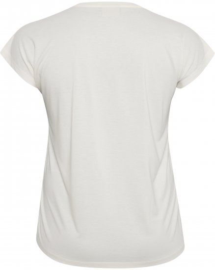 Kaffe Curve Lina V-Neck T-Shirt White - T-shirty - 