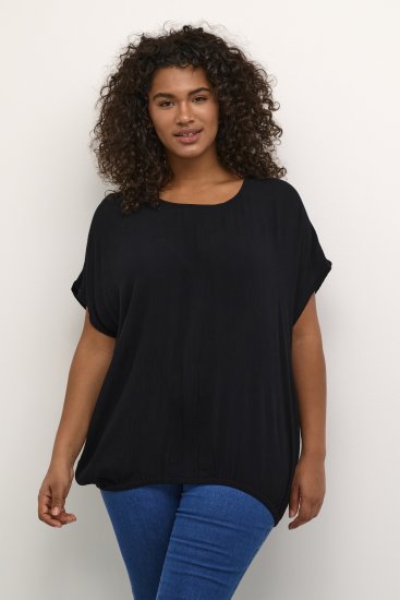 Kaffe Curve Ami Stanley Krótki rękaw Głęboka czerń - T-shirty - 