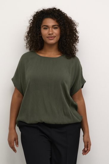 Kaffe Curve Ami Stanley Krótki rękaw Leśna noc - T-shirty - 