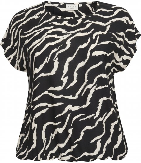Kaffe Curve Sonna Stanley Top Czarny/Antique print zebra - T-shirty - 