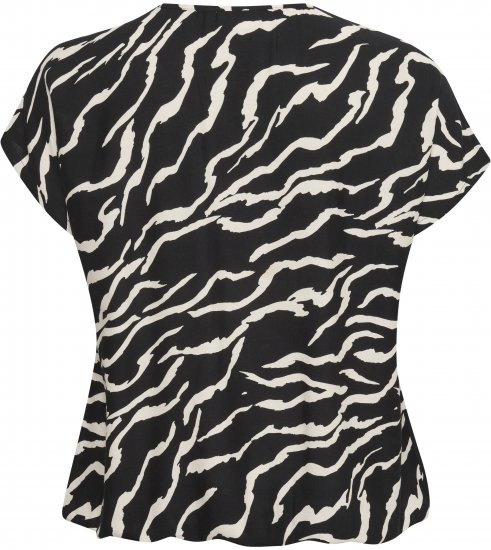 Kaffe Curve Sonna Stanley Top Czarny/Antique print zebra - T-shirty - 