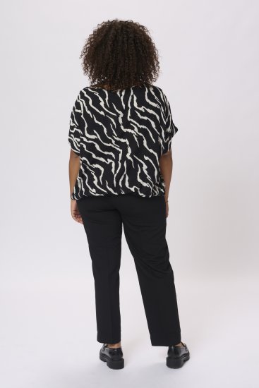 Kaffe Curve Sonna Stanley Top Czarny/Antique print zebra - T-shirty - 