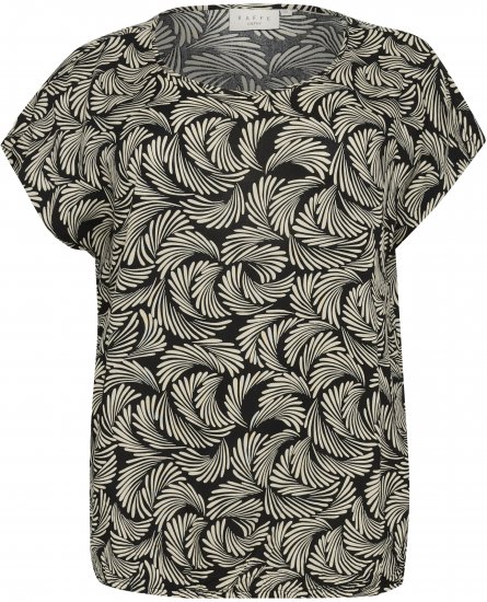 Kaffe Curve Sonna Stanley Top Głęboka czerń/Antyczna biel print - T-shirty - 