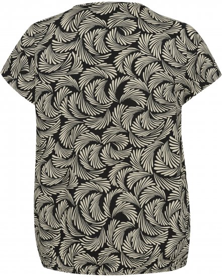 Kaffe Curve Sonna Stanley Top Głęboka czerń/Antyczna biel print - T-shirty - 