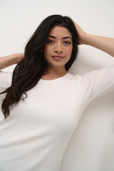 Kaffe Curve Carina T-shirt Chalk - T-shirty - 