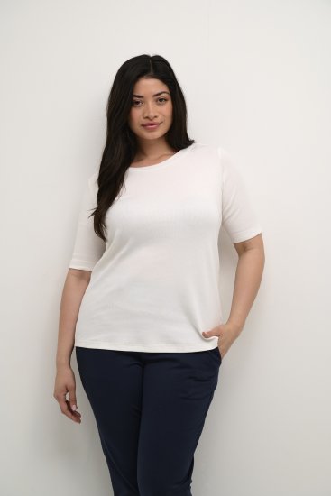 Kaffe Curve Carina T-shirt Chalk - T-shirty - 