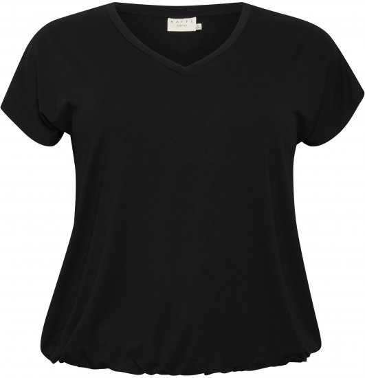 Kaffe Curve Jena V-Neck T-shirt Głęboka czerń - T-shirty - 