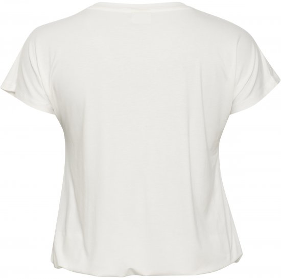 Kaffe Curve Jena V-Neck T-shirt Chalk - T-shirty - 