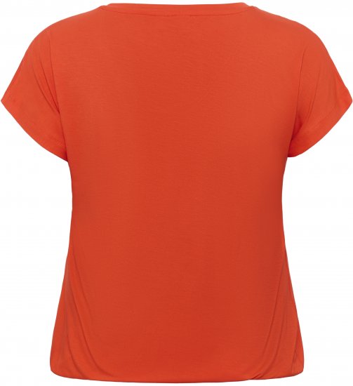 Kaffe Curve Jena V-Neck T-Shirt Grenadine Red - T-shirty - 