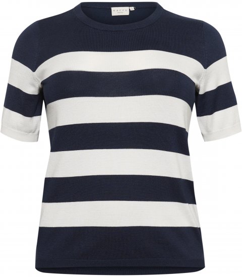 Kaffe Curve Lizzy pasekd Sweter Midnight/Chalk pasek - T-shirty - 
