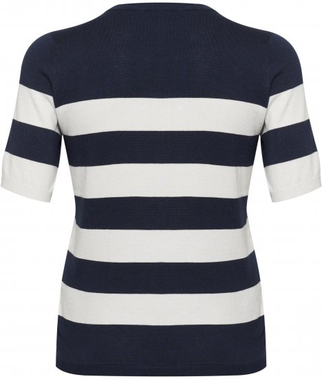 Kaffe Curve Lizzy pasekd Sweter Midnight/Chalk pasek - T-shirty - 