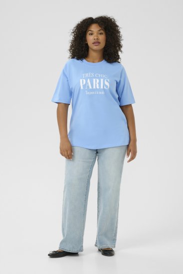 Kaffe Curve Frey T-Shirt Vista Blue - T-shirty - 