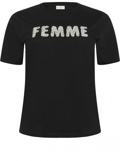 Kaffe Curve Ariana T-Shirt Black - T-shirty - 