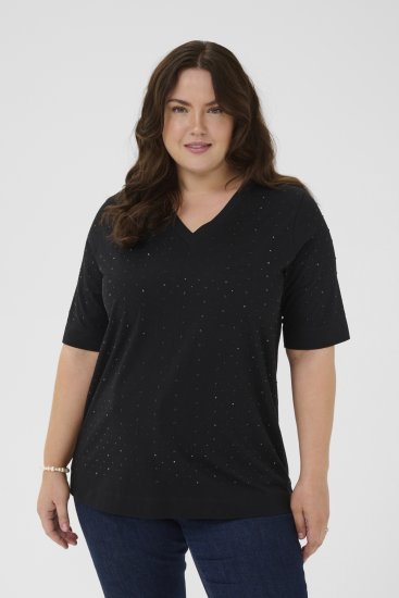 Kaffe Curve Phoelina T-Shirt Black - T-shirty - 