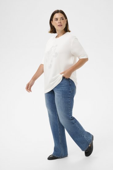Kaffe Curve Rosa T-Shirt Chalk - T-shirty - 