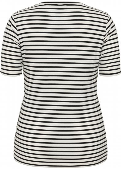 Kaffe Curve Lia Flower T-Shirt Chalk/Deep Black - T-shirty - 