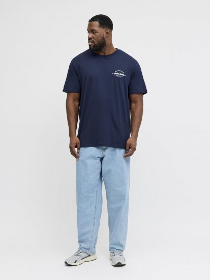 Jack & Jones Brandon T-Shirt Blue - Koszulki - T-shirty meskie Duże Rozmiary - 2XL-14XL