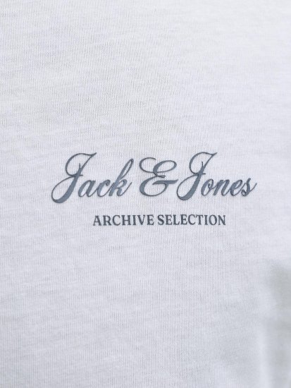 Jack & Jones Archive T-shirt Biały - Koszulki - T-shirty meskie Duże Rozmiary - 2XL-14XL