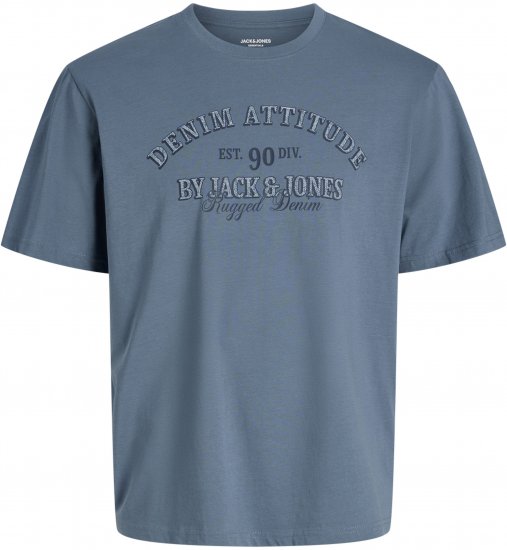 Jack & Jones Edenver T-Shirt Blue - Koszulki - T-shirty meskie Duże Rozmiary - 2XL-14XL