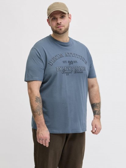 Jack & Jones Edenver T-Shirt Blue - Koszulki - T-shirty meskie Duże Rozmiary - 2XL-14XL