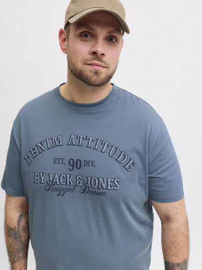 Jack & Jones Edenver T-Shirt Blue - Koszulki - T-shirty meskie Duże Rozmiary - 2XL-14XL