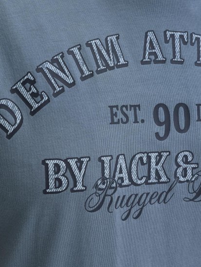 Jack & Jones Edenver T-Shirt Blue - Koszulki - T-shirty meskie Duże Rozmiary - 2XL-14XL