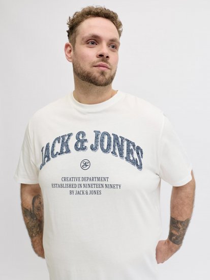 Jack & Jones Edenver T-Shirt White - Koszulki - T-shirty meskie Duże Rozmiary - 2XL-14XL