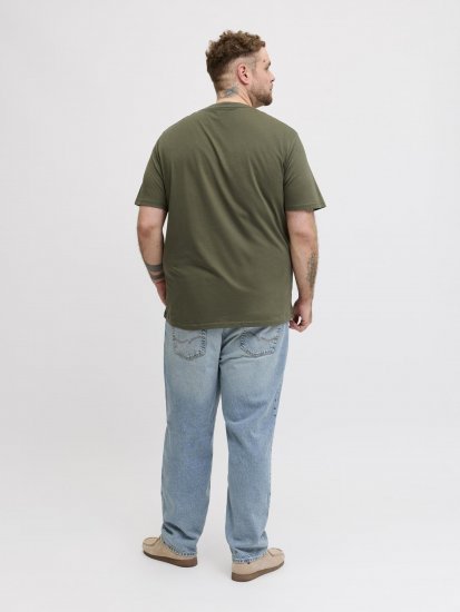 Jack & Jones Edenver T-Shirt Khaki - Koszulki - T-shirty meskie Duże Rozmiary - 2XL-14XL