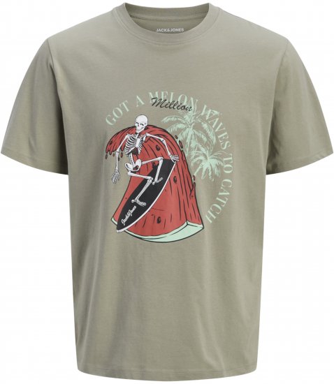 Jack & Jones King Crew Neck T-Shirt Grey - Koszulki z nadrukiem - Koszulki z nadrukiem - 2XL-8XL