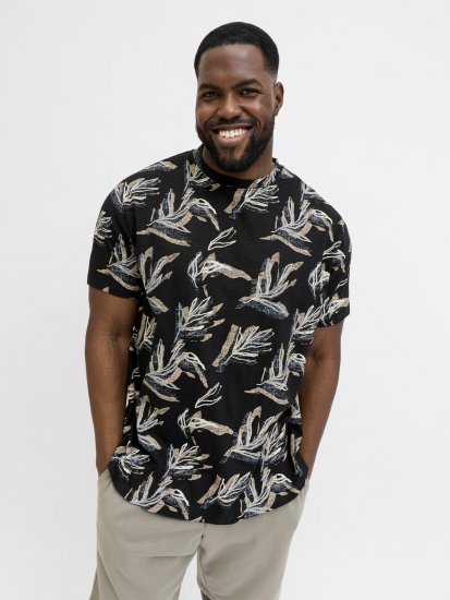 Jack & Jones Montauk T-Shirt Black - Koszulki - T-shirty meskie Duże Rozmiary - 2XL-14XL