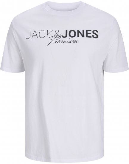 Jack & Jones Blaneo Short Sleeve T-Shirt White - Koszulki - T-shirty meskie Duże Rozmiary - 2XL-14XL