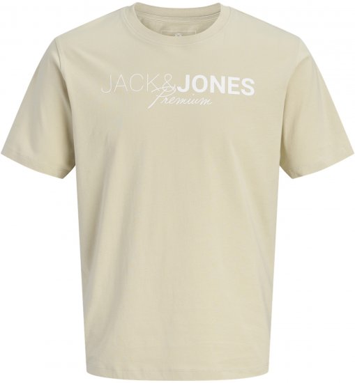 Jack & Jones Blaneo Short Sleeve T-shirt Beige - Koszulki - T-shirty meskie Duże Rozmiary - 2XL-14XL