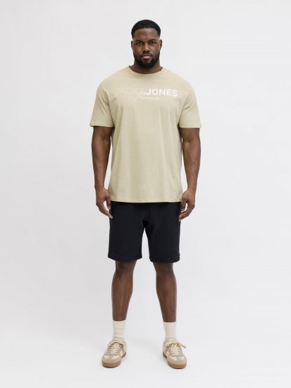 Jack & Jones Blaneo Short Sleeve T-shirt Beige - Koszulki - T-shirty meskie Duże Rozmiary - 2XL-14XL