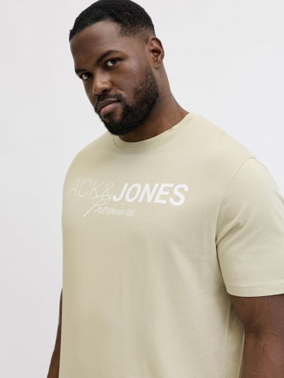 Jack & Jones Blaneo Short Sleeve T-shirt Beige - Koszulki - T-shirty meskie Duże Rozmiary - 2XL-14XL