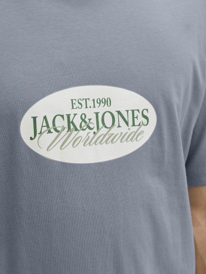 Jack & Jones Catskills Worldwide T-shirt Niebieski - Koszulki - T-shirty meskie Duże Rozmiary - 2XL-14XL