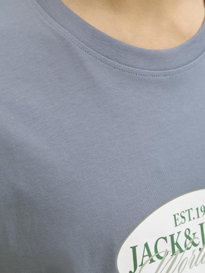 Jack & Jones Catskills Worldwide T-shirt Niebieski - Koszulki - T-shirty meskie Duże Rozmiary - 2XL-14XL