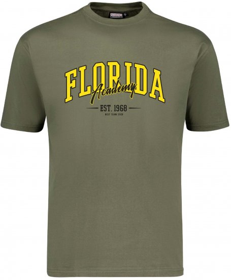 Adamo Florida Comfort Fit T-Shirt Olive Green - Koszulki - T-shirty meskie Duże Rozmiary - 2XL-14XL