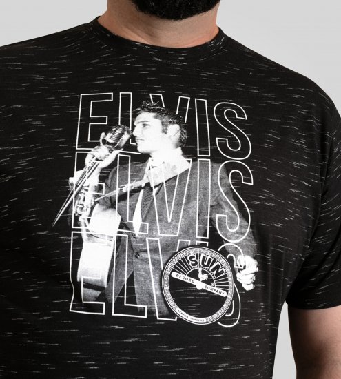 D555 Official Elvis Presley Printed T-Shirt Black - Koszulki z nadrukiem - Koszulki z nadrukiem - 2XL-8XL