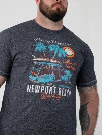 D555 Moyles Newport Beach Woody Car Printed T-Shirt Navy Twist - Koszulki z nadrukiem - Koszulki z nadrukiem - 2XL-8XL