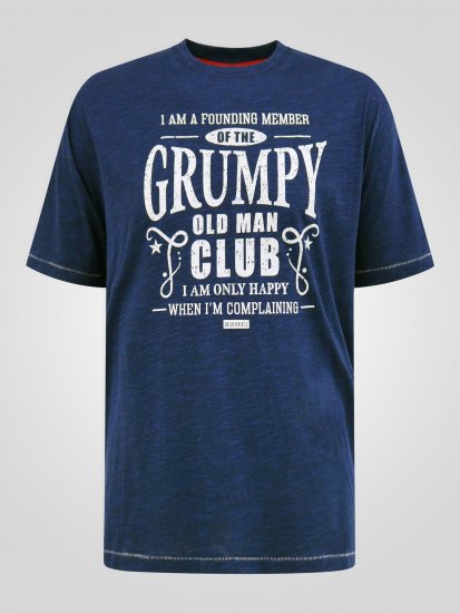 D555 Cooper Grumpy Old Man Printed T-Shirt Navy - Koszulki z nadrukiem - Koszulki z nadrukiem - 2XL-8XL