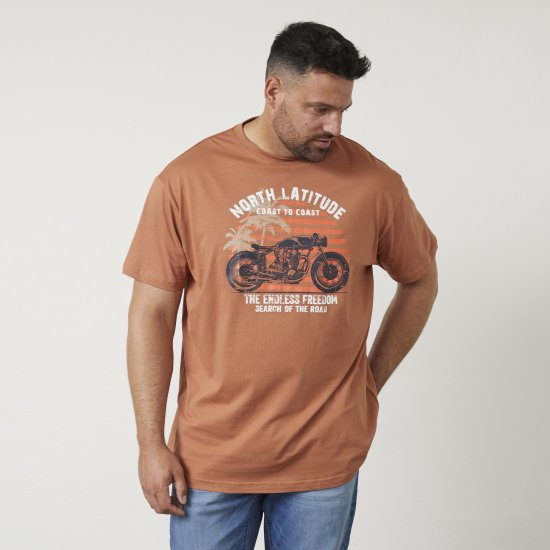 North Latitude 61118 T-Shirt Z Nadrukiem Amberlight - Koszulki - T-shirty meskie Duże Rozmiary - 2XL-14XL