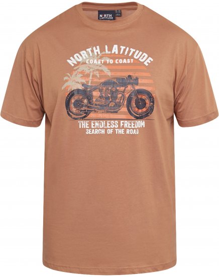 North Latitude 61118 T-Shirt Z Nadrukiem Amberlight - Koszulki - T-shirty meskie Duże Rozmiary - 2XL-14XL