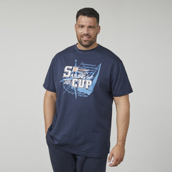 North Latitude 61119 T-Shirt Z Nadrukiem Granatowy - Koszulki - T-shirty meskie Duże Rozmiary - 2XL-14XL