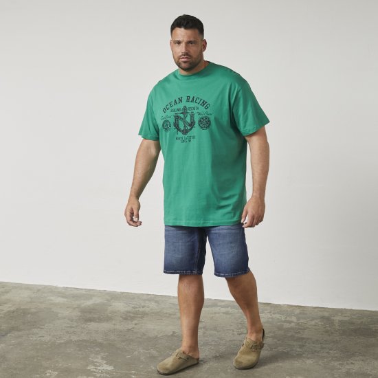 North Latitude 61121 T-Shirt Z Nadrukiem Zielony - Koszulki - T-shirty meskie Duże Rozmiary - 2XL-14XL